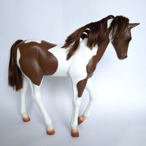 Our Generation 12" Equestrian Play Pretend standing Horse Foal White Brown Spots